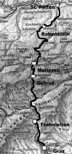 Landkarte St. P�lten - Graz