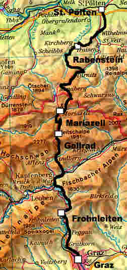 Landkarte St. P�lten - Graz